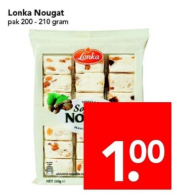 Aanbiedingen Lonka nougat - Lonka - Geldig van 17/04/2016 tot 23/04/2016 bij Deen Supermarkten