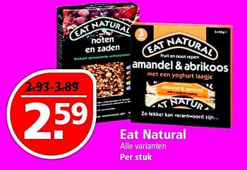 Aanbiedingen Eat natural - Eat Natural - Geldig van 17/04/2016 tot 23/04/2016 bij Plus