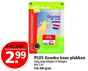 Aanbiedingen Plus goudse kaas plakken - Huismerk - Plus - Geldig van 17/04/2016 tot 23/04/2016 bij Plus