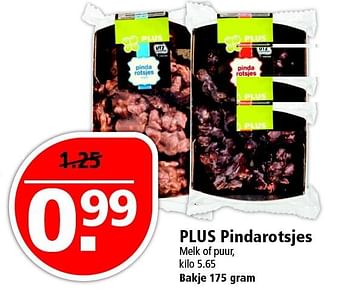 Aanbiedingen Plus pindarotsjes - Huismerk - Plus - Geldig van 17/04/2016 tot 23/04/2016 bij Plus