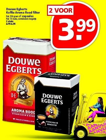 Aanbiedingen Douwe egberts koffie aroma rood filter of capsules - Douwe Egberts - Geldig van 17/04/2016 tot 23/04/2016 bij Plus
