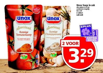 Aanbiedingen Unox soep in zak - Unox - Geldig van 17/04/2016 tot 23/04/2016 bij Plus
