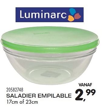 Aanbiedingen Saladier empilable - Luminarc - Geldig van 20/04/2016 tot 24/05/2016 bij Supra Bazar
