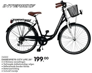 Aanbiedingen Damesfiets city life - Interbike - Geldig van 20/04/2016 tot 24/05/2016 bij Supra Bazar