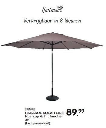 Aanbiedingen Parasol solar line - Hartman - Geldig van 20/04/2016 tot 24/05/2016 bij Supra Bazar