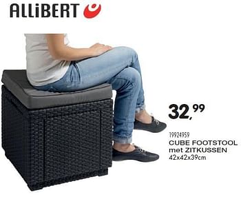 Aanbiedingen Cube footstool met zitkussen - Allibert - Geldig van 20/04/2016 tot 24/05/2016 bij Supra Bazar