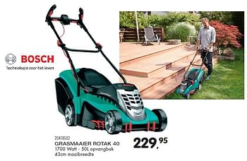 Aanbiedingen Bosch grasmaaier rotak 40 - Bosch - Geldig van 20/04/2016 tot 24/05/2016 bij Supra Bazar
