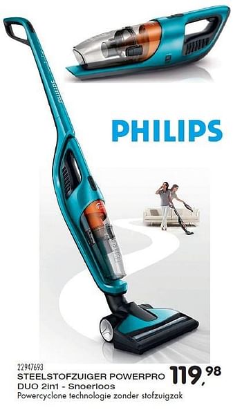 Aanbiedingen Philips steelstofzuiger powerpro - Philips - Geldig van 20/04/2016 tot 24/05/2016 bij Supra Bazar