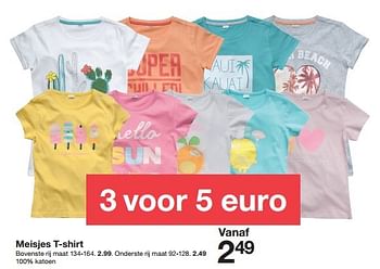 Aanbiedingen Meisjes t-shirt - Huismerk - Zeeman  - Geldig van 23/04/2016 tot 06/05/2016 bij Zeeman