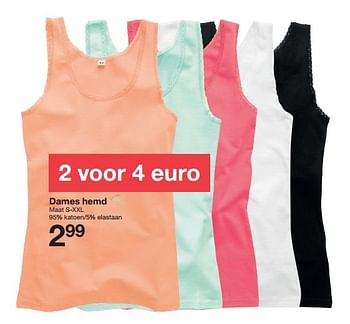 Aanbiedingen Dames hemd - Huismerk - Zeeman  - Geldig van 23/04/2016 tot 06/05/2016 bij Zeeman