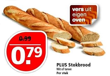 Aanbiedingen Plus stokbrood - Huismerk - Plus - Geldig van 24/04/2016 tot 30/04/2016 bij Plus
