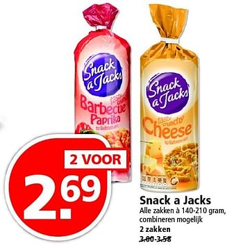 Aanbiedingen Snack a jacks - Snack a Jacks - Geldig van 24/04/2016 tot 30/04/2016 bij Plus