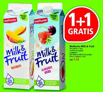 Aanbiedingen Melkunie milk + fruit - Melkunie - Geldig van 24/04/2016 tot 30/04/2016 bij Plus