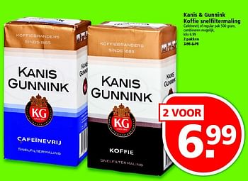 Aanbiedingen Kanis + gunnink koffie snelfi ltermaling - Kanis Gunnink - Geldig van 24/04/2016 tot 30/04/2016 bij Plus