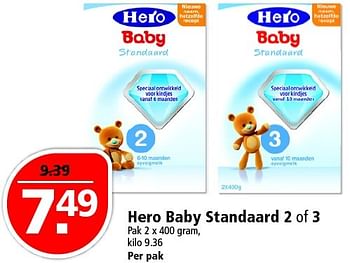 Aanbiedingen Hero baby standaard 2 of 3 - Hero - Geldig van 24/04/2016 tot 30/04/2016 bij Plus