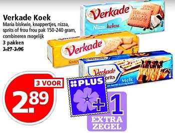 Aanbiedingen Verkade koek - Verkade - Geldig van 24/04/2016 tot 30/04/2016 bij Plus