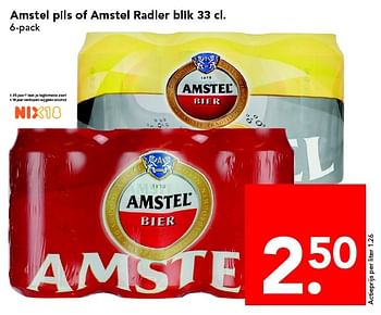Aanbiedingen Amstel pils of amstel radler blik - Amstel - Geldig van 24/04/2016 tot 30/04/2016 bij Deen Supermarkten