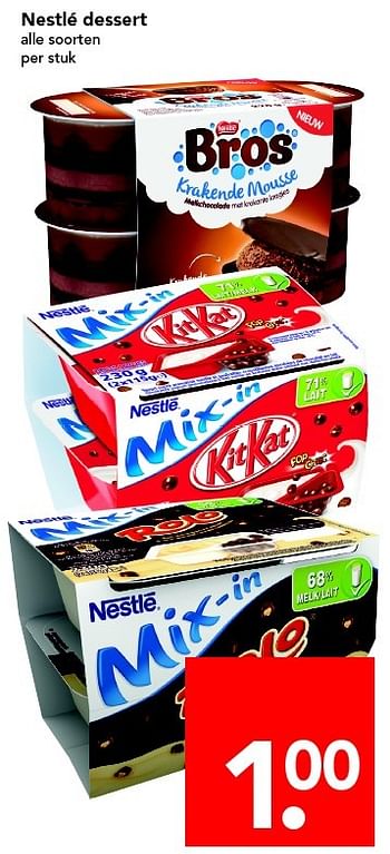 Aanbiedingen Nestlé dessert - Nestlé - Geldig van 24/04/2016 tot 30/04/2016 bij Deen Supermarkten