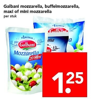 Aanbiedingen Galbani mozzarella buffelmozzarella, maxi of mini mozzarella - Galbani - Geldig van 24/04/2016 tot 30/04/2016 bij Deen Supermarkten