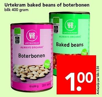 Aanbiedingen Urtekram baked beans of boterbonen - Urtekram - Geldig van 24/04/2016 tot 30/04/2016 bij Deen Supermarkten