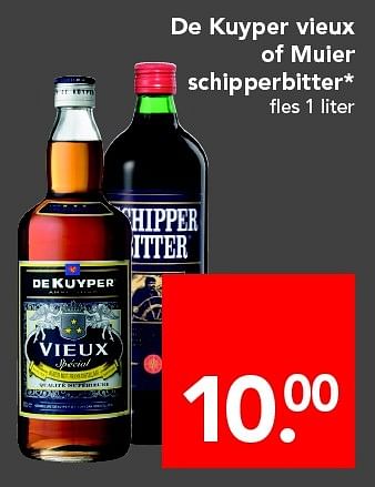 Aanbiedingen De kuyper vieux of muier schipperbitter - Vieux - Geldig van 24/04/2016 tot 30/04/2016 bij Deen Supermarkten