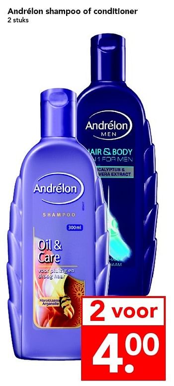 Aanbiedingen Andrélon shampoo of conditioner - Andrelon - Geldig van 24/04/2016 tot 30/04/2016 bij Deen Supermarkten