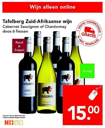 Aanbiedingen Tafelberg zuid afrikaanse wijn - Rode wijnen - Geldig van 24/04/2016 tot 30/04/2016 bij Deen Supermarkten