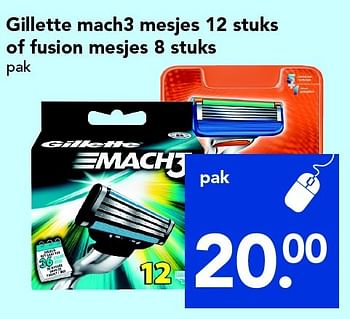 Aanbiedingen Gillette mach3 mesjes of fusion mesjes - Gillette - Geldig van 24/04/2016 tot 30/04/2016 bij Deen Supermarkten