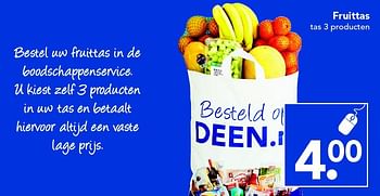 Aanbiedingen Fruittas - Huismerk deen supermarkt - Geldig van 24/04/2016 tot 30/04/2016 bij Deen Supermarkten