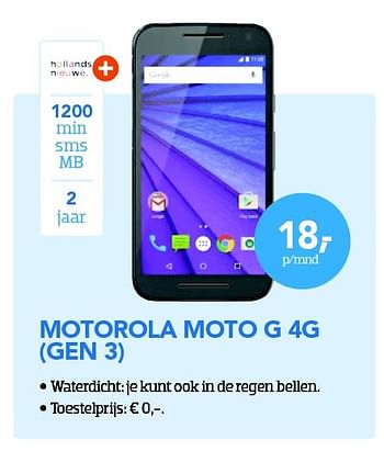 Aanbiedingen Motorola moto g 4g (gen 3) - Motorola - Geldig van 01/04/2016 tot 30/04/2016 bij Coolblue