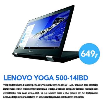 Aanbiedingen Lenovo yoga 500-14ibd - Lenovo - Geldig van 01/04/2016 tot 30/04/2016 bij Coolblue