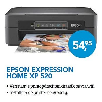Aanbiedingen Epson expression home xp 520 - Epson - Geldig van 01/04/2016 tot 30/04/2016 bij Coolblue