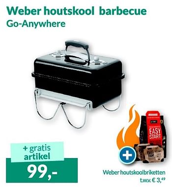 Aanbiedingen Weber houtskool barbecue go-anywhere - Weber - Geldig van 01/04/2016 tot 30/04/2016 bij Alternate