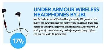 Aanbiedingen Under armour wireless headphones by jbl - Under Armour - Geldig van 01/04/2016 tot 30/04/2016 bij Coolblue