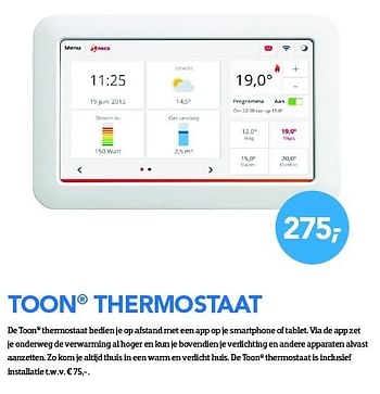 Aanbiedingen Toon thermostaat - Eneco - Geldig van 01/04/2016 tot 30/04/2016 bij Coolblue