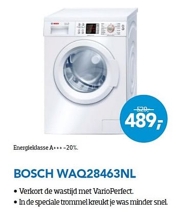 Aanbiedingen Wasmachine bosch waq28463nl - Bosch - Geldig van 01/04/2016 tot 30/04/2016 bij Coolblue