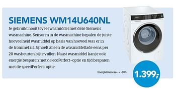 Aanbiedingen Wasmachine siemens wm14u640nl - Siemens - Geldig van 01/04/2016 tot 30/04/2016 bij Coolblue