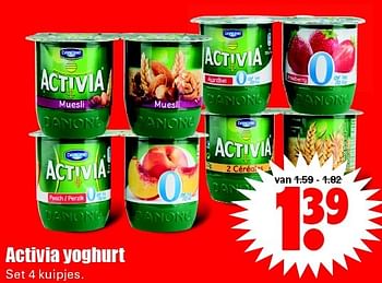 Aanbiedingen Activia yoghurt - Danone - Geldig van 24/04/2016 tot 30/04/2016 bij Lekker Doen