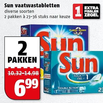 Aanbiedingen Sun vaatwastabletten - Sun - Geldig van 25/04/2016 tot 01/05/2016 bij Poiesz