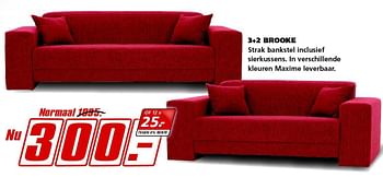 Aanbiedingen 3+2 brooke - Huismerk - Seats and Sofas - Geldig van 25/04/2016 tot 30/04/2016 bij Seats and Sofas