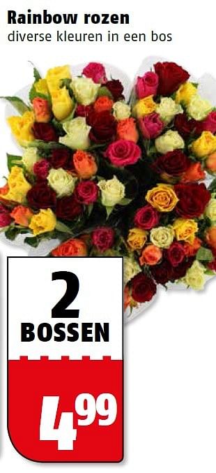 Aanbiedingen Rainbow rozen - Huismerk Poiesz - Geldig van 25/04/2016 tot 01/05/2016 bij Poiesz