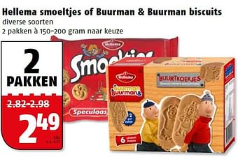 Aanbiedingen Hellema smoeltjes of buurman + buurman biscuits - Hellema - Geldig van 25/04/2016 tot 01/05/2016 bij Poiesz