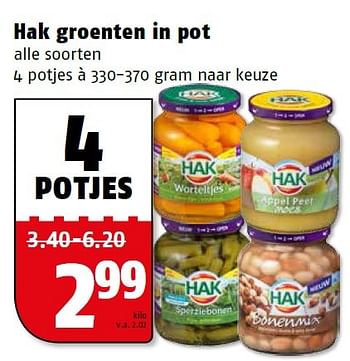 Aanbiedingen Hak groenten in pot - Hak - Geldig van 25/04/2016 tot 01/05/2016 bij Poiesz