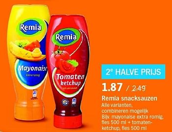 Aanbiedingen Remia snacksauzen - Remia - Geldig van 25/04/2016 tot 01/05/2016 bij Albert Heijn