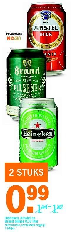 Aanbiedingen Heineken, amstel en brand blikjes - Amstel - Geldig van 25/04/2016 tot 01/05/2016 bij Albert Heijn