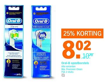 Aanbiedingen Oral-b opzetborstels - Oral-B - Geldig van 25/04/2016 tot 01/05/2016 bij Albert Heijn