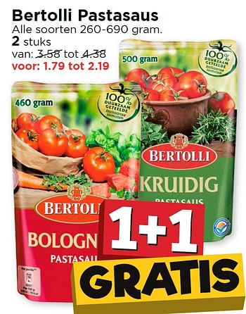 Aanbiedingen Bertolli pastasaus - Bertolli - Geldig van 25/04/2016 tot 01/05/2016 bij Vomar