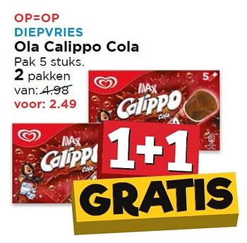 Aanbiedingen Ola calippo cola - Ola - Geldig van 25/04/2016 tot 01/05/2016 bij Vomar
