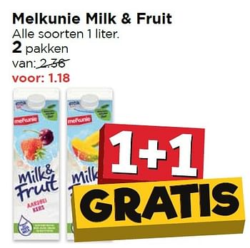 Aanbiedingen Melkunie milk + fruit - Melkunie - Geldig van 25/04/2016 tot 01/05/2016 bij Vomar