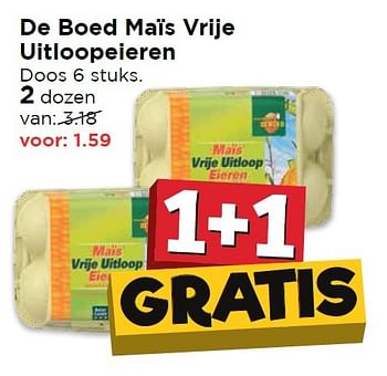 Aanbiedingen De boed maïs vrije uitloopeieren - Huismerk Vomar - Geldig van 25/04/2016 tot 01/05/2016 bij Vomar